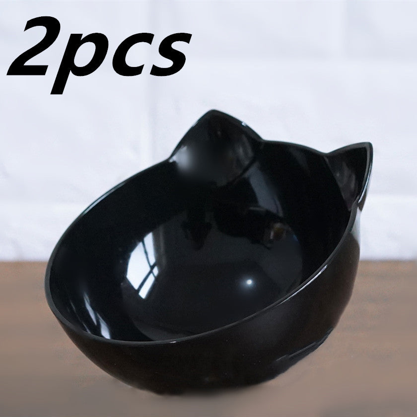 Inclined Food Cat Ear Oblique Mouth Transparent Single Pet Bowl