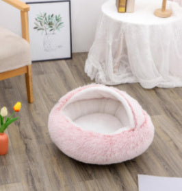 2-in-1 Plush Winter Bed for Dogs & Cats – Soft & Warm