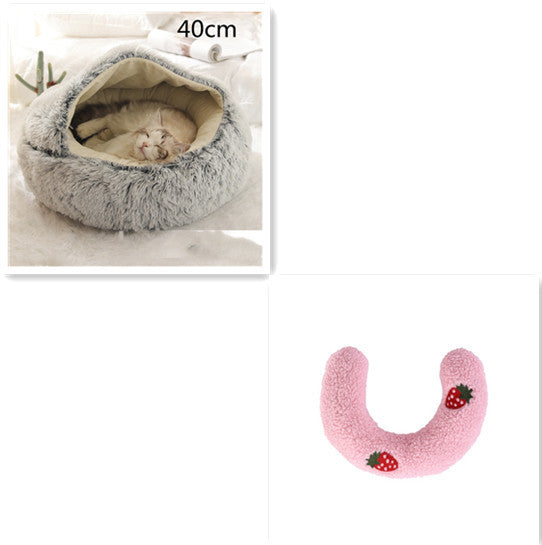 2-in-1 Plush Winter Bed for Dogs & Cats – Soft & Warm