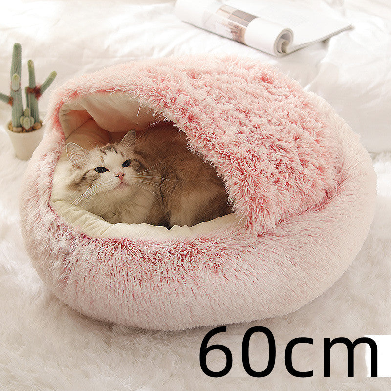 2-in-1 Plush Winter Bed for Dogs & Cats – Soft & Warm