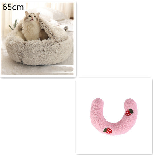 2-in-1 Plush Winter Bed for Dogs & Cats – Soft & Warm