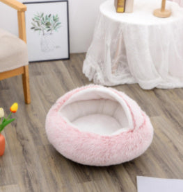 2-in-1 Plush Winter Bed for Dogs & Cats – Soft & Warm