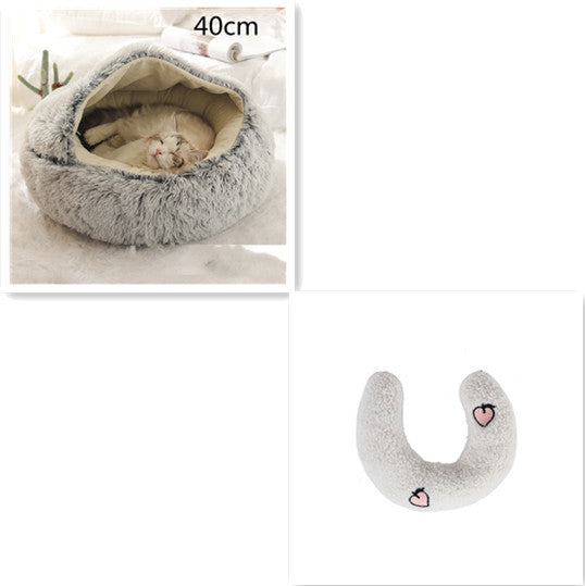 2-in-1 Plush Winter Bed for Dogs & Cats – Soft & Warm