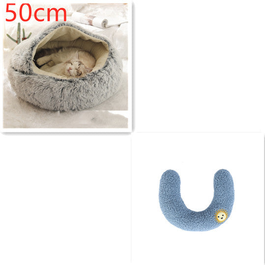 2-in-1 Plush Winter Bed for Dogs & Cats – Soft & Warm