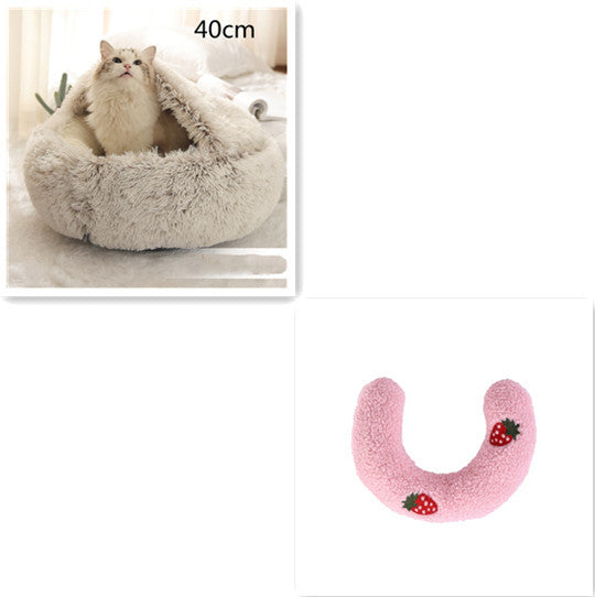 2-in-1 Plush Winter Bed for Dogs & Cats – Soft & Warm