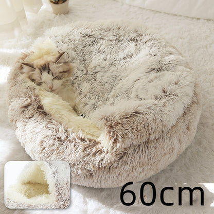 2-in-1 Plush Winter Bed for Dogs & Cats – Soft & Warm