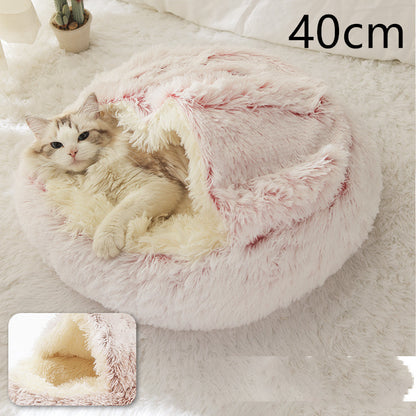 2-in-1 Plush Winter Bed for Dogs & Cats – Soft & Warm