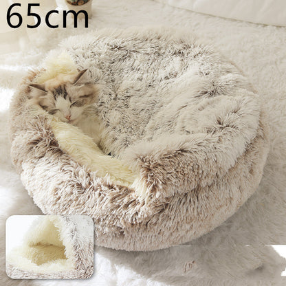 2-in-1 Plush Winter Bed for Dogs & Cats – Soft & Warm