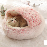 2-in-1 Plush Winter Bed for Dogs & Cats – Soft & Warm