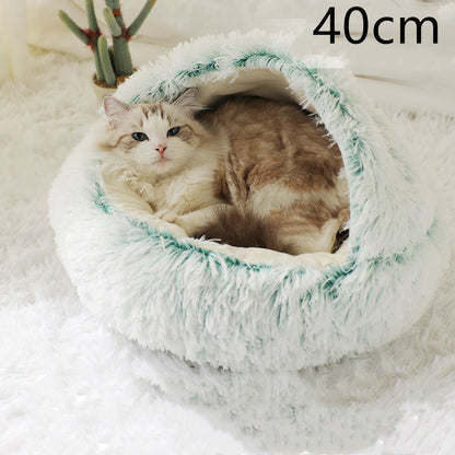 2-in-1 Plush Winter Bed for Dogs & Cats – Soft & Warm