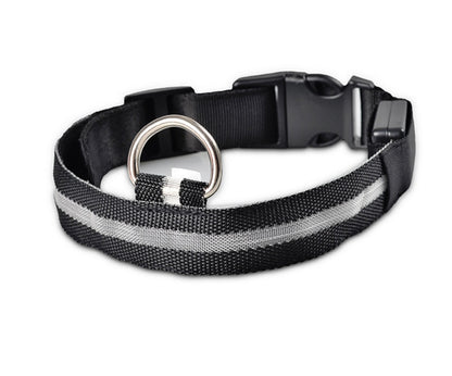 LED Nylon Pet Collar – Adjustable, Glowing Night Safety Leash