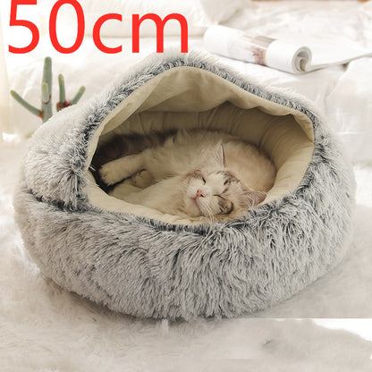 2-in-1 Plush Winter Bed for Dogs & Cats – Soft & Warm