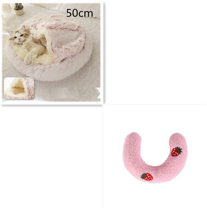 2-in-1 Plush Winter Bed for Dogs & Cats – Soft & Warm