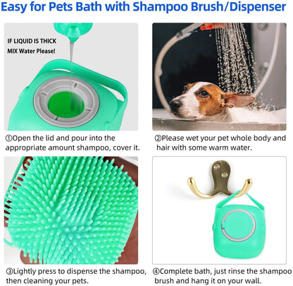 Pet Shampoo Massager Brush – Silicone Grooming Comb
