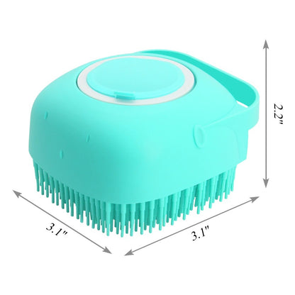Pet Shampoo Massager Brush – Silicone Grooming Comb