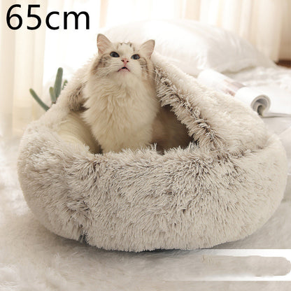2-in-1 Plush Winter Bed for Dogs & Cats – Soft & Warm