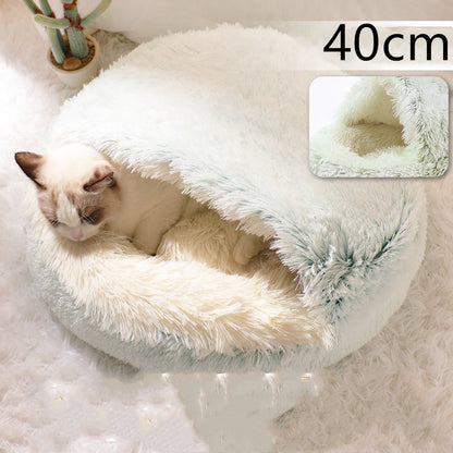 2-in-1 Plush Winter Bed for Dogs & Cats – Soft & Warm