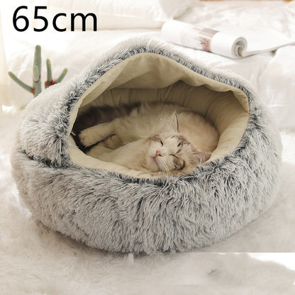 2-in-1 Plush Winter Bed for Dogs & Cats – Soft & Warm
