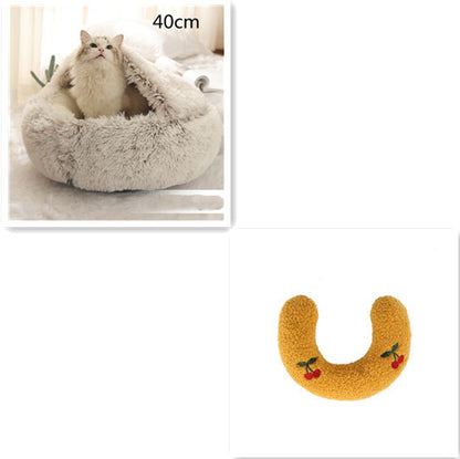 2-in-1 Plush Winter Bed for Dogs & Cats – Soft & Warm