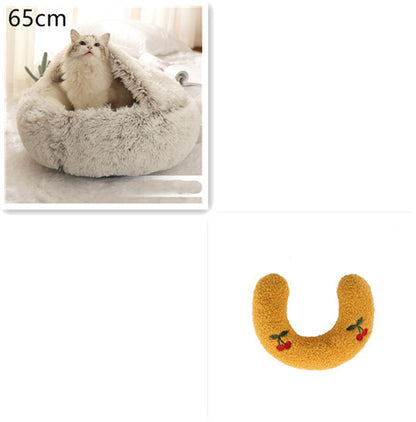 2-in-1 Plush Winter Bed for Dogs & Cats – Soft & Warm