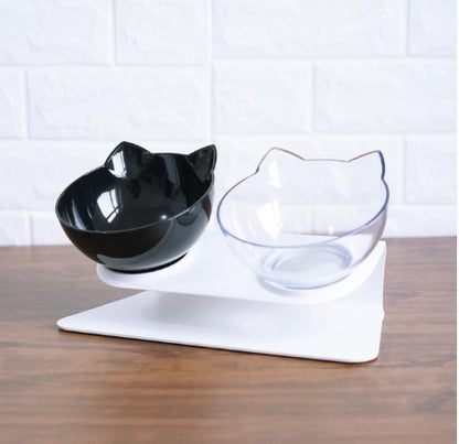 Inclined Food Cat Ear Oblique Mouth Transparent Single Pet Bowl