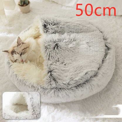 2-in-1 Plush Winter Bed for Dogs & Cats – Soft & Warm
