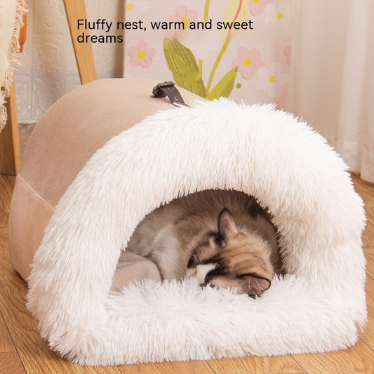 Portable Splice Warm Pet Nest – Moisture-Proof Autumn & Winter Bed