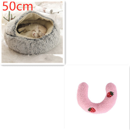 2-in-1 Plush Winter Bed for Dogs & Cats – Soft & Warm