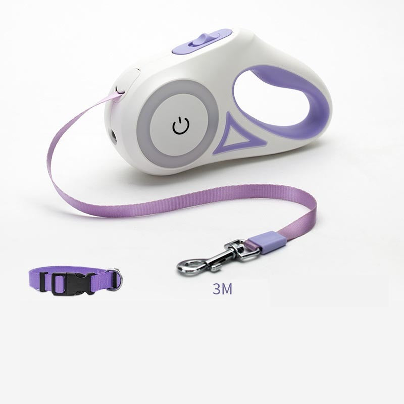 Retractable Dog Leash with Collar – For Small & Medium Pets
