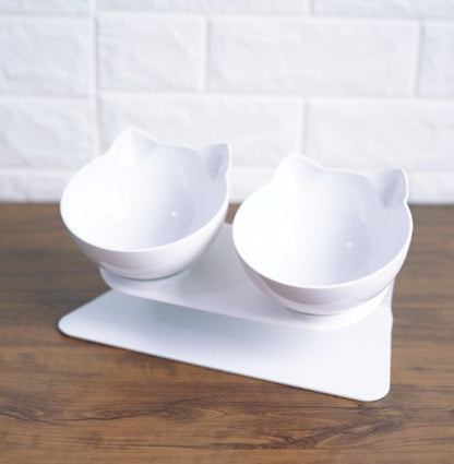 Inclined Food Cat Ear Oblique Mouth Transparent Single Pet Bowl