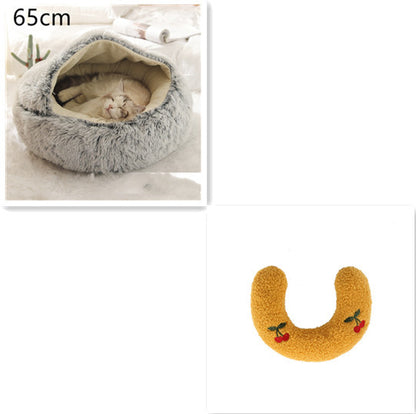 2-in-1 Plush Winter Bed for Dogs & Cats – Soft & Warm