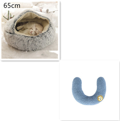 2-in-1 Plush Winter Bed for Dogs & Cats – Soft & Warm