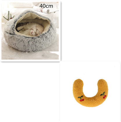 2-in-1 Plush Winter Bed for Dogs & Cats – Soft & Warm