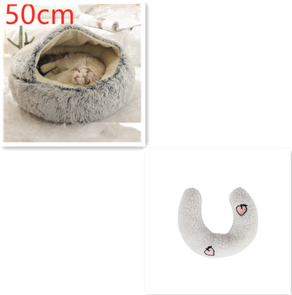 2-in-1 Plush Winter Bed for Dogs & Cats – Soft & Warm