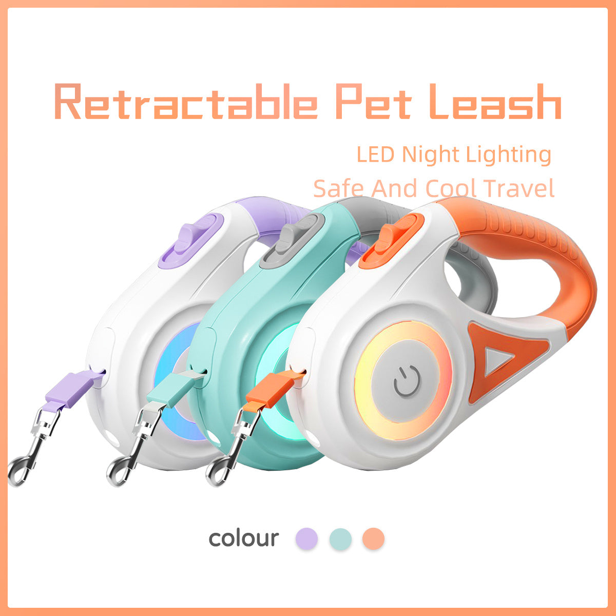 Retractable Dog Leash with Collar – For Small & Medium Pets