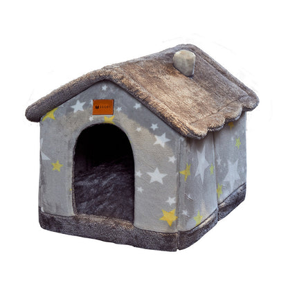 Foldable Warm Dog & Cat House – Removable Nest Kennel