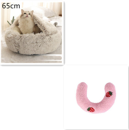 2-in-1 Plush Winter Bed for Dogs & Cats – Soft & Warm