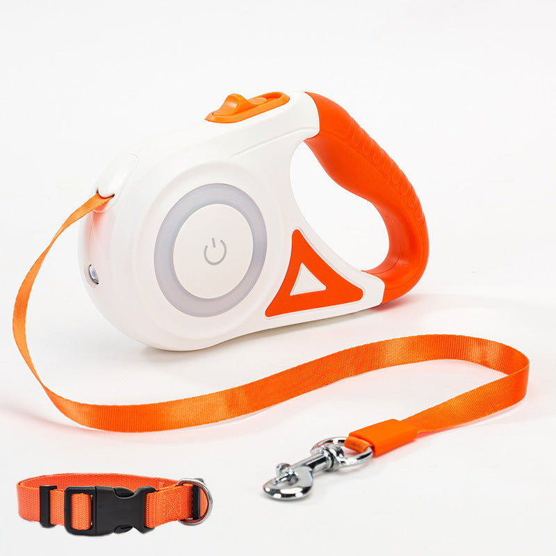 Retractable Dog Leash with Collar – For Small & Medium Pets