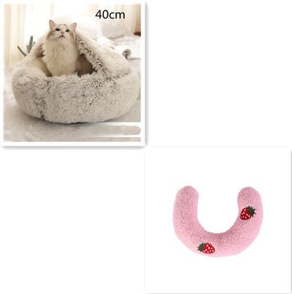 2-in-1 Plush Winter Bed for Dogs & Cats – Soft & Warm
